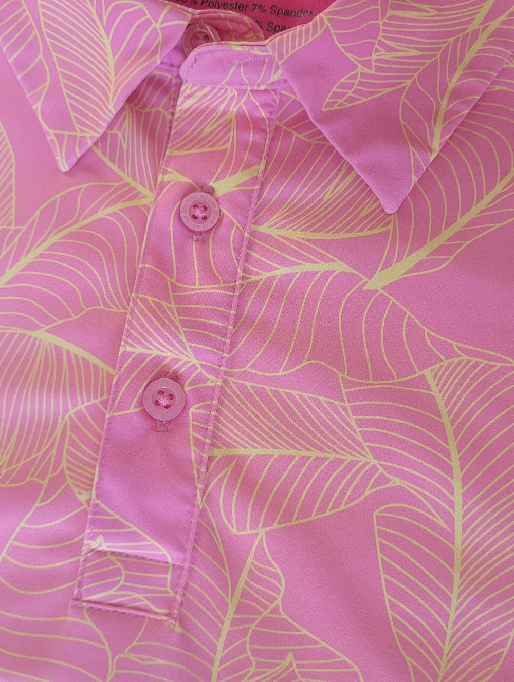 Birdie Bound Performance Polo Golf Shirt Tropical Pink Orange Neon Medium